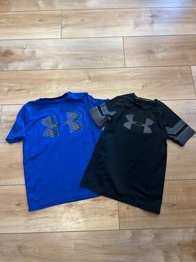 Under Armour Kids Short Sleeve Tech Tops - Blue & Black